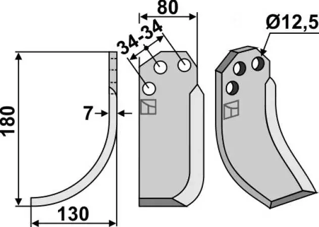 Fräsmesser 180x80mm, links